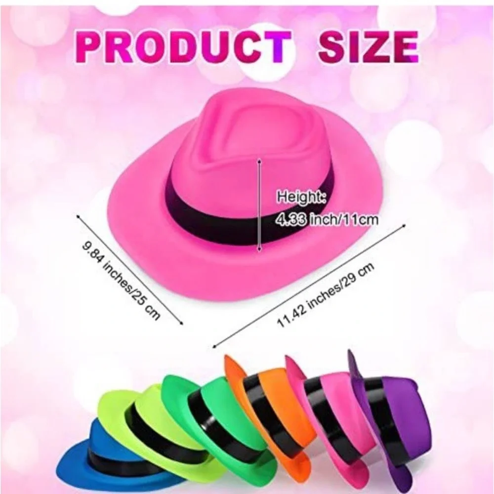 (20)45Pieces Neon  Hats - Bright Dress Hats for Birthday Photo Booth Party